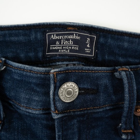 ABERCROMBIE & FITCH Simone High Rise Ankle jeans w/side-leg stripe size 4 - Picture 3 of 11